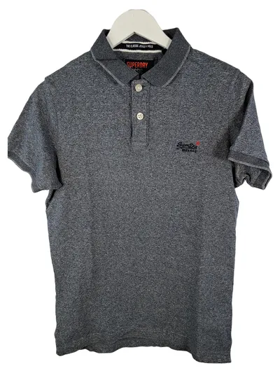 Superdry Poloshirt Herren Gr. M Grau Meliert Classic Jersey Polo
