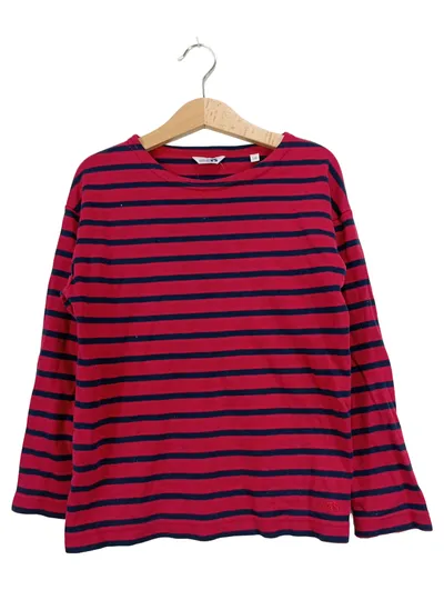 modAS Kinder Langarmshirt gestreift Rot Gr. 140 Baumwolle Casual