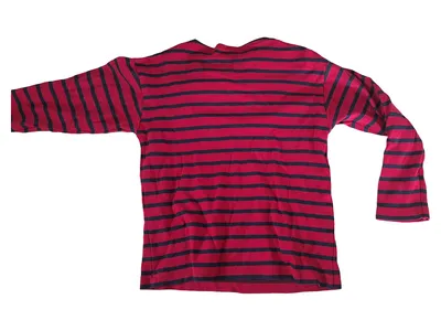 modAS Kinder Langarmshirt gestreift Rot Gr. 140 Baumwolle Casual