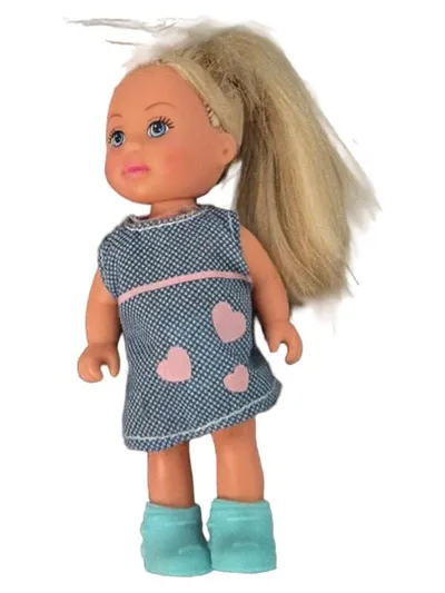 Simba Evi Love Ankleidepuppe Mädchen Puppe Blau Herzen 12cm