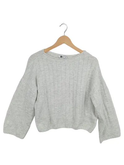 ever.me Damen Pullover Grau Casual Rippstrick Gr. 38/M
