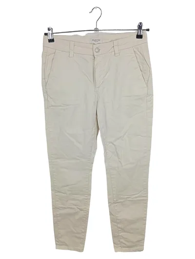 SELECTED FEMME Stoffhose Damen Beige Gr. 38 Business Büro Baumwolle