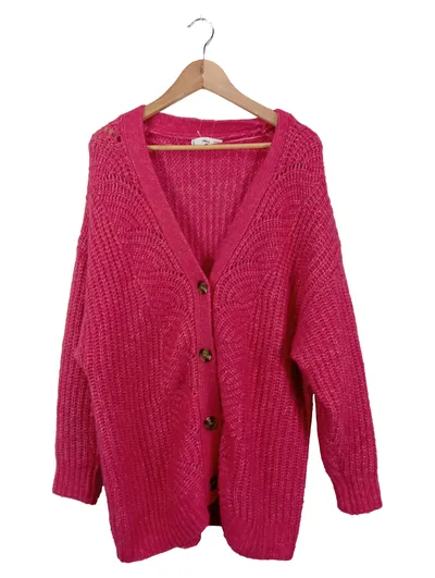 mng Damen Strickjacke Pink Gr. 38/M Casual Langarm