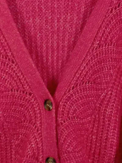 mng Damen Strickjacke Pink Gr. 38/M Casual Langarm