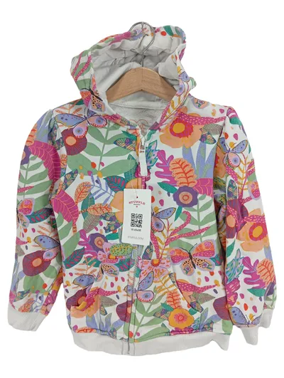 Next Mädchen Kapuzenjacke Blumenmuster Gr. 110 Mehrfarbig Langarm Baumwolle