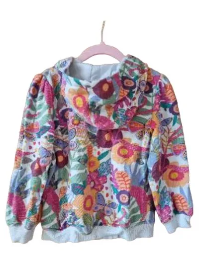 Next Mädchen Kapuzenjacke Blumenmuster Gr. 110 Mehrfarbig Langarm Baumwolle