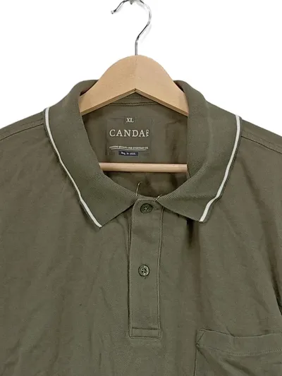 CANDA Herren Poloshirt Oliv Gr. XL Kurzarm Casual