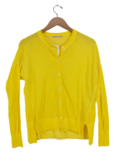 TUZZI Damen Strickjacke Langarm Baumwolle Gelb Gr. 38 M Casual Freizeit