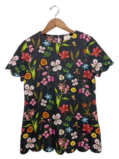 Ted Baker Blumenmuster Freizeitkleid Damen Gr. 36/S Mehrfarbig