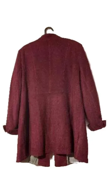 Adagio Damen Wollmantel Gr. 46 Lila Klassisch Knopfleiste Gefüttert