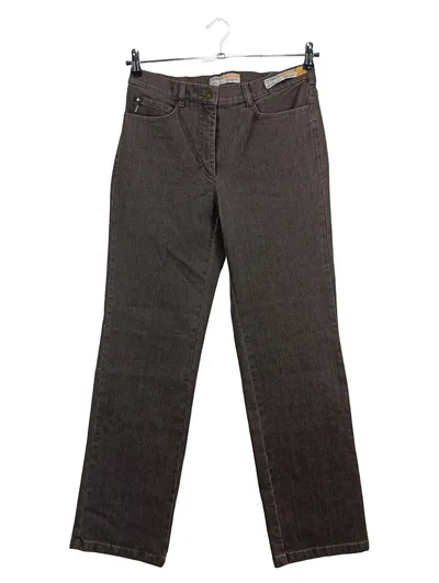 ZERRES Damen Jeans Regular Fit Gr. 36 Braun Casual mit Strasssteinen