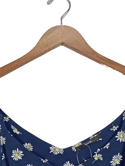 George Damen Bluse Camisole Gänseblümchen-Print Blau Einheitsgröße