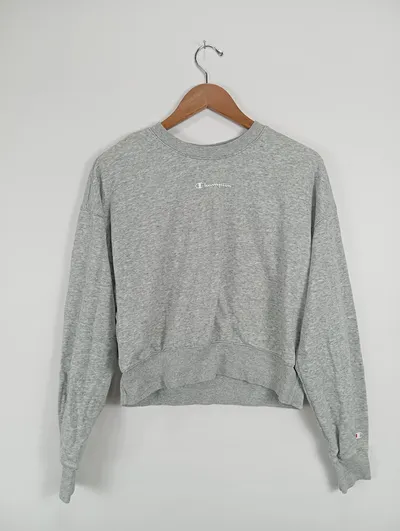 Champion Damen Pullover Grau Gr. 40;L Casual Sweatshirt Langarm