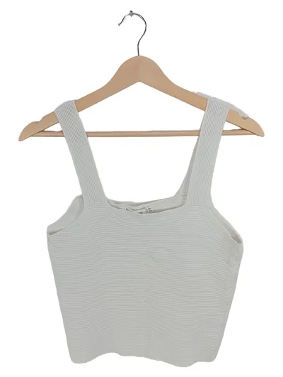 mng Damen Stricktop Basic Weiß Gr. 38/M Rippstrick