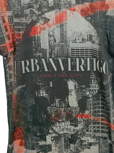 bruno banani Herren T-Shirt Grafik Print Kurzarm Urban Mehrfarbig S