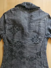 Bottega Damen Strickjacke Gr. 42 Grau Floral Baumwolle 4