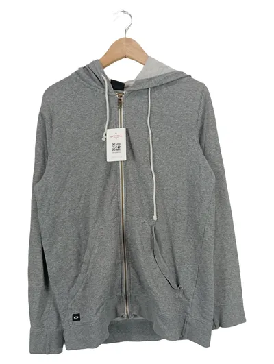 Oakley Herren Sweatjacke Kapuzenpullover Grau Gr. M Reißverschluss Sportlich