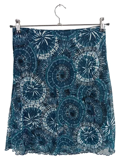 Boysen's Damen Wickelrock Blau Grafisch Midi Polyester Gr. 40 L