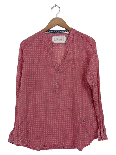 Emily van den Bergh Damen Hemdbluse Gr. 42 Rot Gemustert Casual