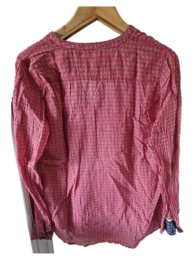 Emily van den Bergh Damen Hemdbluse Gr. 42 Rot Gemustert Casual