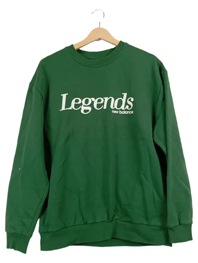 New Balance Legends Herren Sweatshirt Gr. 38/M Grün Baumwolle Polyester