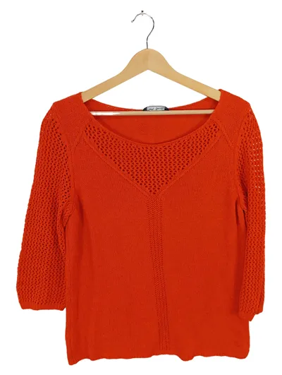 Betty Barclay Damen Pullover Gr. 42 Orange Casual Lochmuster Strickshirt
