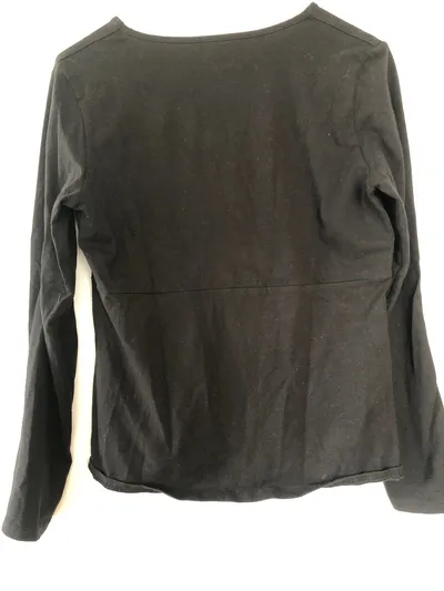 Eddie Bauer Damen Langarmshirt Baumwolle Schwarz Gr. 36/S Freizeit Komfort
