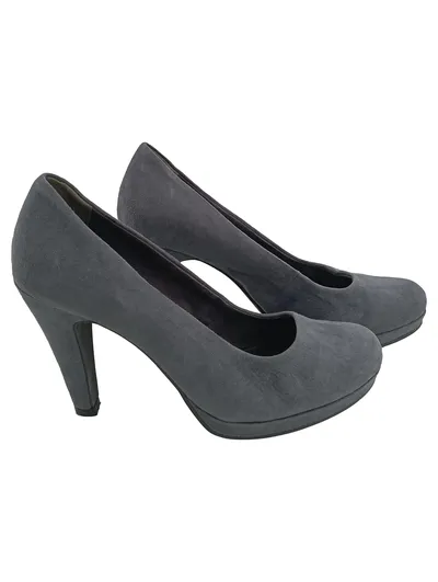MARCO TOZZI Damen Pumps Grau Gr. 39 Elegant Plateau Blockabsatz