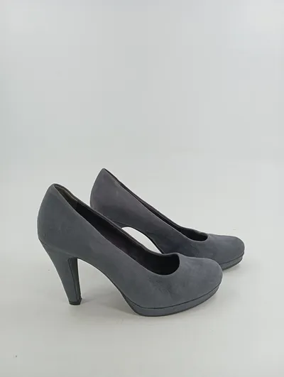 MARCO TOZZI Damen Pumps Grau Gr. 39 Elegant Plateau Blockabsatz