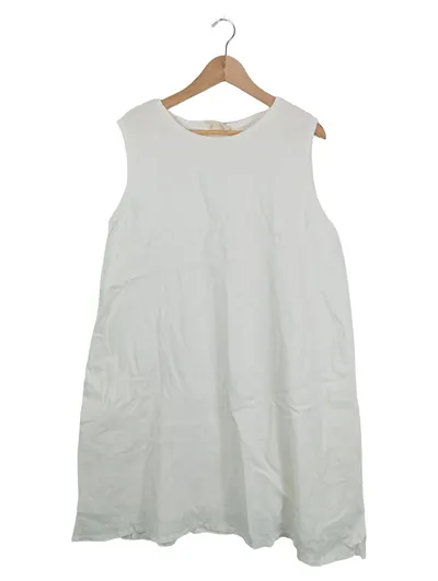 American Vintage Sommerkleid Leinen Midikleid Damen Weiß Gr. 38/M