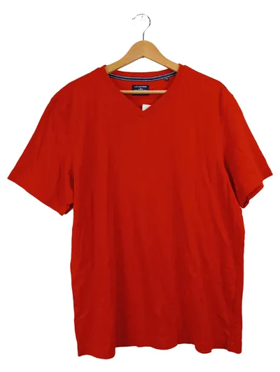 A.W. Dunmore Herren T-Shirt Rot V-Ausschnitt Gr. XXL Baumwolle Basic