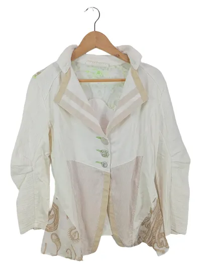Elisa Cavaletti Damen Leichte Jacke Blazer Gr. 40 Modisch Beige Baumwolle