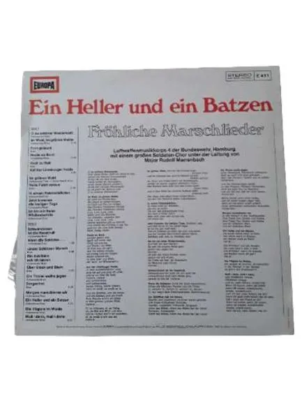 Ein Heller und ein Batzen – Fröhliche Marschlieder Vinyl LP EUROPA 2