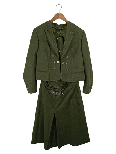 Bavaria Damen Dirndl Trachtenkleid Janker Grün Wolle Gr. 38;M