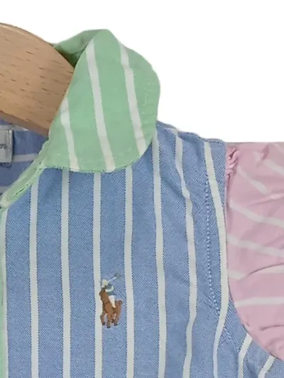 Ralph Lauren Kinder Kleid Mädchen 80 Bunt Gestreift Preppy Freizeitkleid