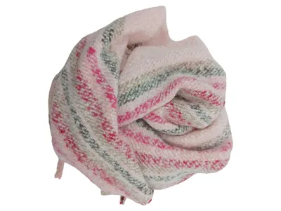 Street One Damen Schal Wolle gestreift Rosa Grau 206 cm Feminin