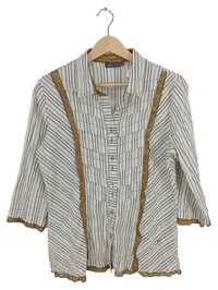 Dismero Damen Bluse gestreift Rüschen 3/4 Arm Mehrfarbig XL 1