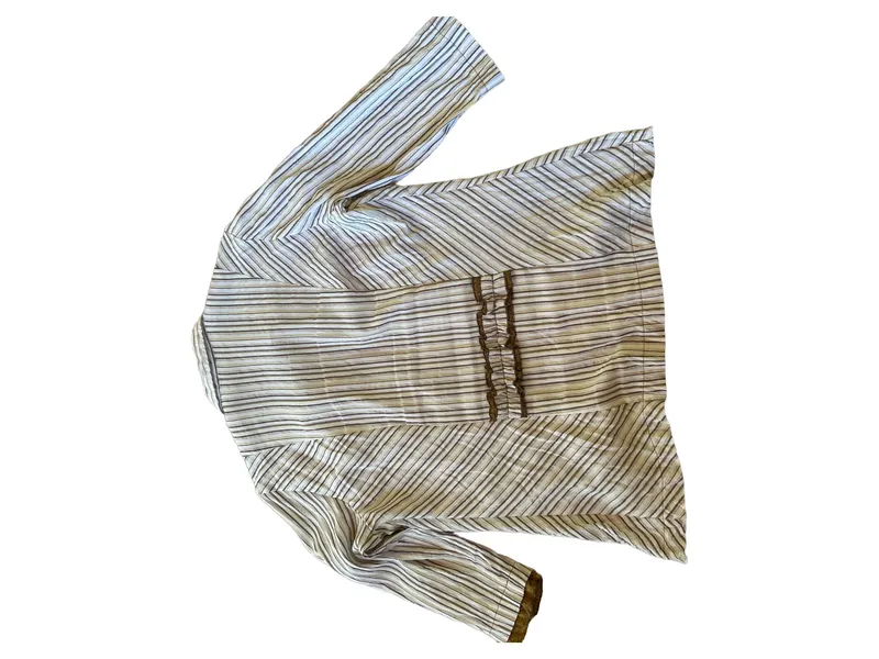 Dismero Damen Bluse gestreift Rüschen 3/4 Arm Mehrfarbig XL 2