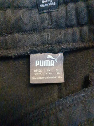 PUMA Jogginghose Kinder Gr. 110 Schwarz Sporthose Trainingshose