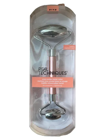 REAL TECHNIQUES Cryo Sculpt Gesichtsmassageroller Pink Uni Neu OVP