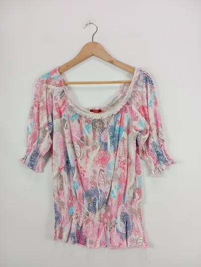 Buffalo London Damen Bluse Gr. 36x38 Mehrfarbig Casual Florales Muster