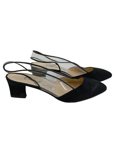 Sergio Rossi Damen Slingpumps Gr. 38.5 Schwarz Elegant Slingback