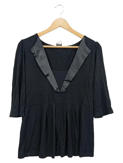 BONPRIX COLLECTION Damen Bluse Elegant Schwarz Gr. 40/L 3/4-Arm Viskose