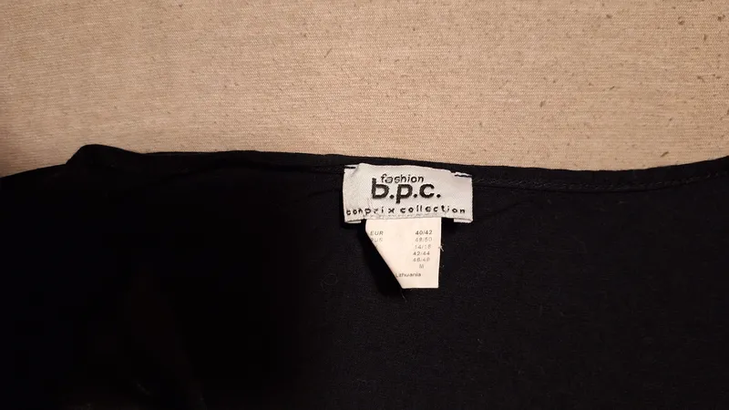BONPRIX COLLECTION Damen Bluse Elegant Schwarz Gr. 40/L 3/4-Arm Viskose 7