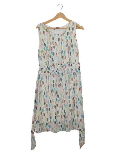 Qiero Damen Freizeitkleid Gr. 40 Mehrfarbig Casual Tupfenmuster Sommerkleid