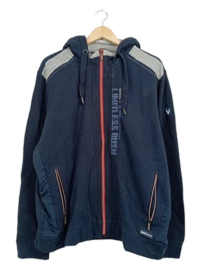 Questo Savage Sweatjacke Herren XL Kapuze Blau Grau Limitless Rush