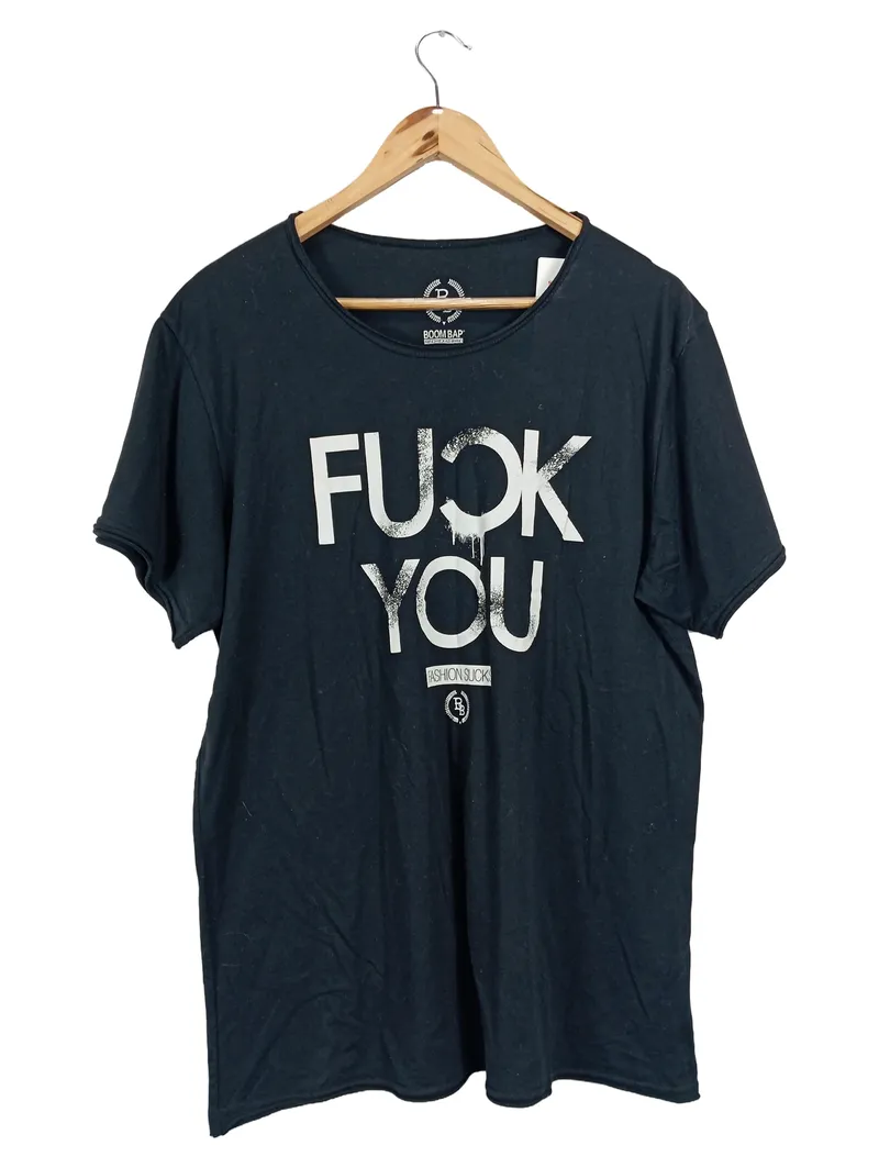 Boom Bap Herren T-Shirt "FUCK YOU" Schwarz Streetwear Einheitsgröße 1