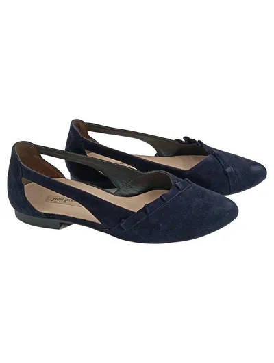 Paul Green Damen Ballerinas Gr. 37 Blau Elegant Wildleder