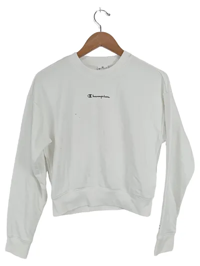 Champion Damen Pullover Gr. 36/S Weiß Casual Langarm