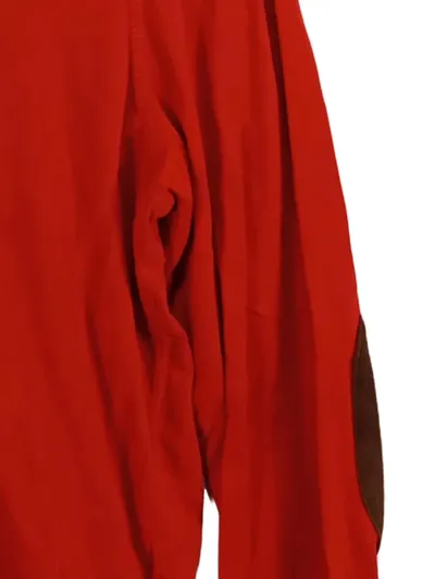 Cecil Damen Strickjacke Rot L Baumwolle Knopfleiste Lederdetails Casual Alltag